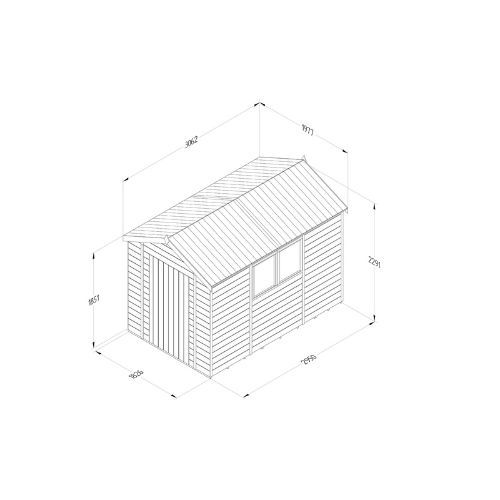 Forest Garden Tongue & Groove Apex Shed - 10' x 6'