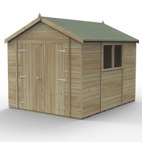 Forest Garden Tongue & Groove Apex Shed - Double Door - 10' x 8'