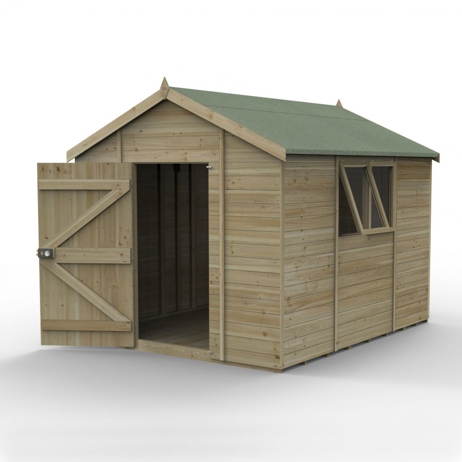 Forest Garden Tongue & Groove Apex Shed - 10' x 8'