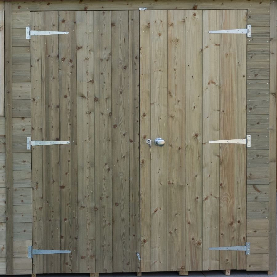 Forest Garden Tongue & Groove Reverse Apex Shed - Double Door - 12' x 8'
