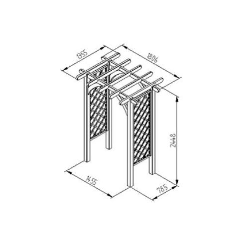 Wooden Garden Arch - Ultima Pergola - 2450mm x 1820mm x 1360mm