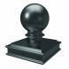 Steel Fortitude Fence Ball Post Cap - 75mm Black