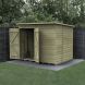 Forest Garden Shiplap Pent Shed - No Window Double Door - 8' x 6'